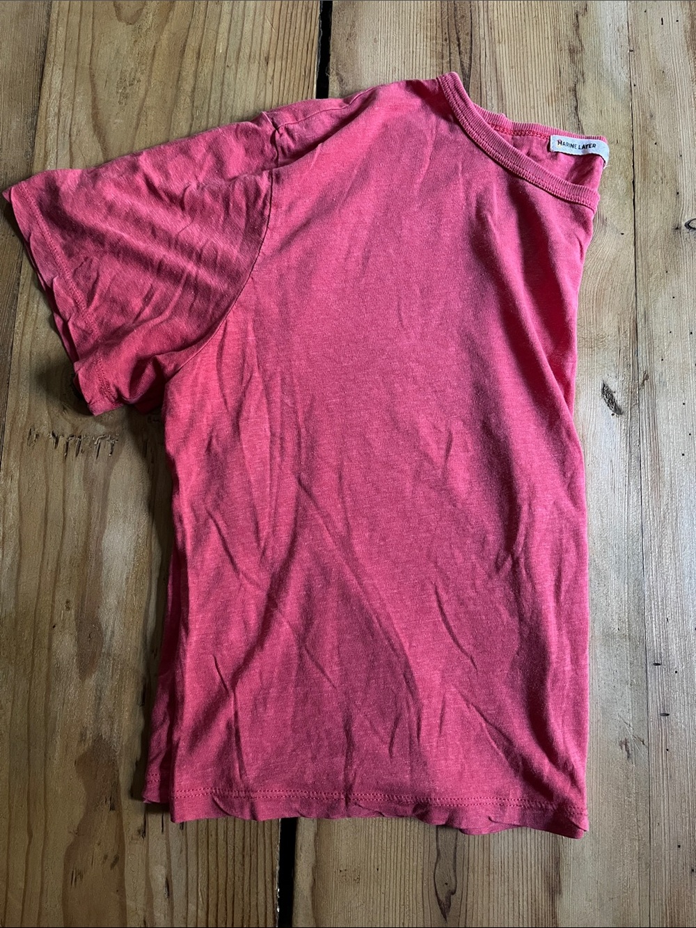 MARINE LAYER M Pink Hemp & Cotton Crew Tee T-Shirt